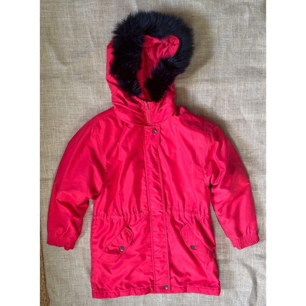 Vintage Towne London Fog Womens Red Hooded Winter Parka Jacket Coat XS Timeless